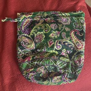 Vera Bradley Green Paisley Cosmetic Bag